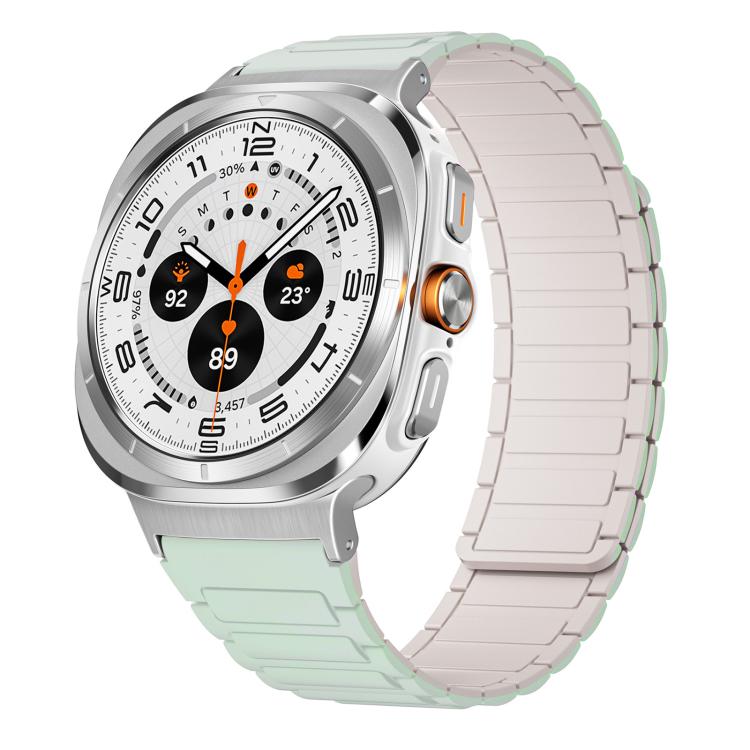 For Samsung Galaxy Watch Ultra / Ultra 2025 xDfind I-shaped Magnetic Silicone Watch Band(Light Mint Starlight) by xDfind