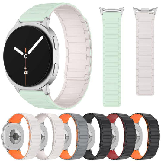 For Samsung Galaxy Watch Ultra / Ultra 2025 xDfind I-shaped Magnetic Silicone Watch Band(Grey Orange) by xDfind