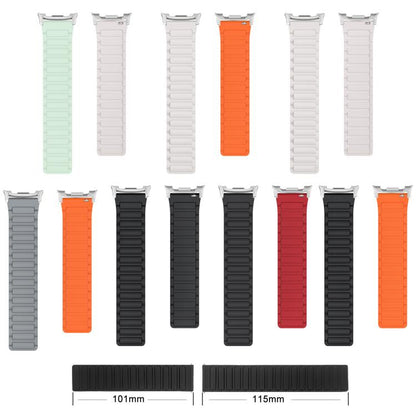 For Samsung Galaxy Watch Ultra / Ultra 2025 xDfind I-shaped Magnetic Silicone Watch Band(Black Orange) by xDfind