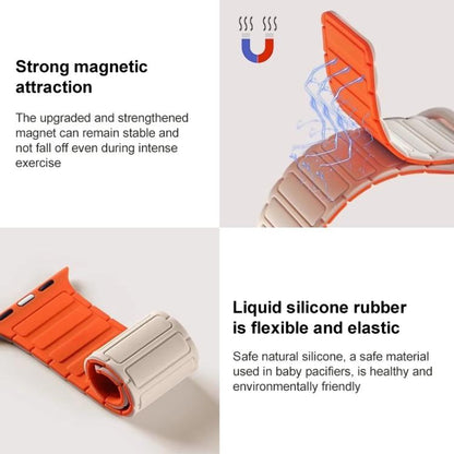 For Samsung Galaxy Watch Ultra / Ultra 2025 xDfind I-shaped Magnetic Silicone Watch Band(Starlight Orange) by xDfind