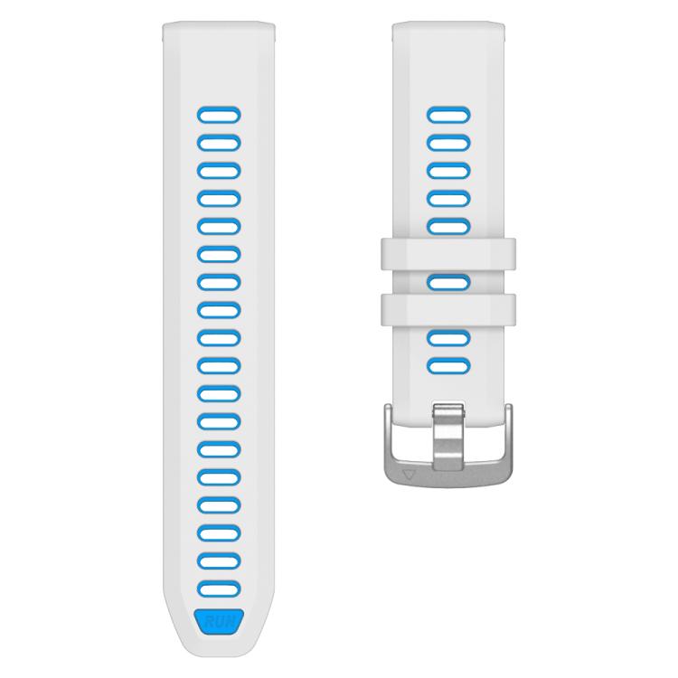 For Garmin Forerunner 970 Two Color Steel Buckle Silicone Watch Band(White Blue) by bashfashion