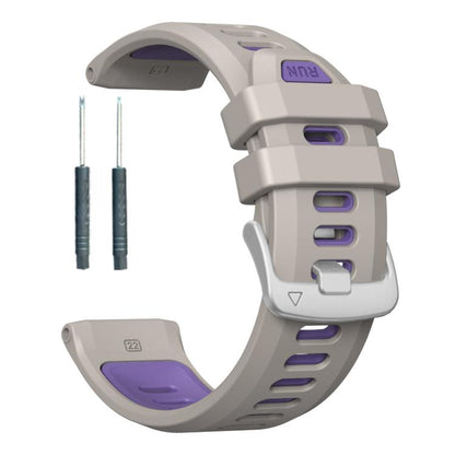 For Garmin Forerunner 970 Two Color Steel Buckle Silicone Watch Band(Sand Purple) by bashfashion