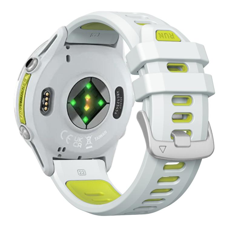 For Garmin Forerunner 970 Two Color Steel Buckle Silicone Watch Band(Whie Cyan) by bashfashion