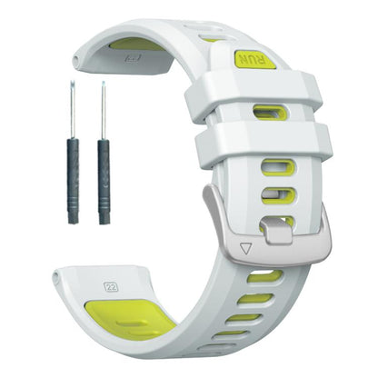 For Garmin Forerunner 970 Two Color Steel Buckle Silicone Watch Band(Whie Cyan) by bashfashion