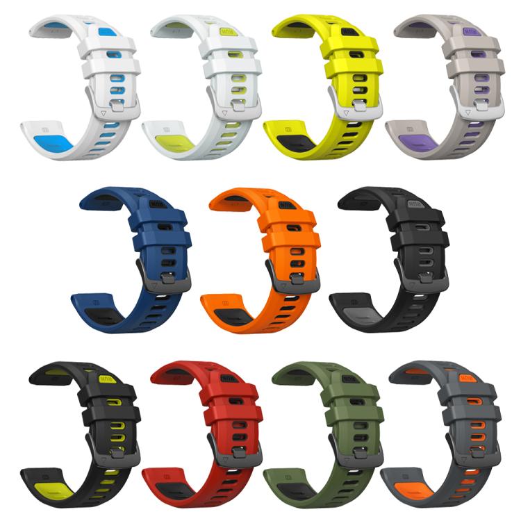 For Garmin Forerunner 970 Two Color Steel Buckle Silicone Watch Band(White Blue) by bashfashion