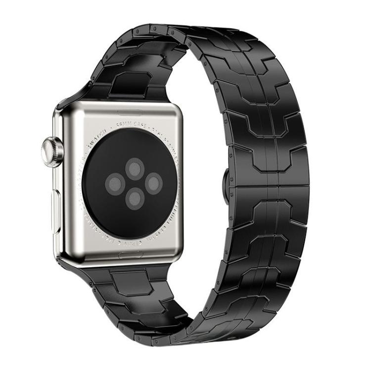 For Apple Watch 42 / 44 / 45 / 46 / 49mm xDfind Butterfly Buckle Stainless Steel Watch Band(Black) by xDfind