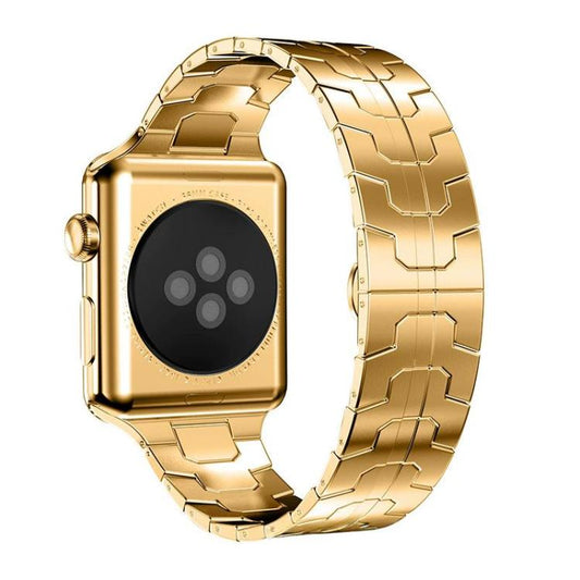For Apple Watch 42 / 44 / 45 / 46 / 49mm xDfind Butterfly Buckle Stainless Steel Watch Band(Gold) by xDfind