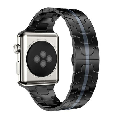 For Apple Watch 38 / 40 / 41 / S10 42mm xDfind Butterfly Buckle Stainless Steel Watch Band(Black Grey) by xDfind