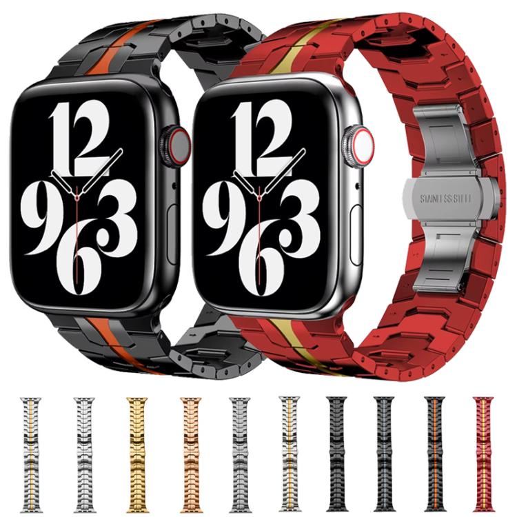 For Apple Watch 42 / 44 / 45 / 46 / 49mm xDfind Butterfly Buckle Stainless Steel Watch Band(Titanium) by xDfind