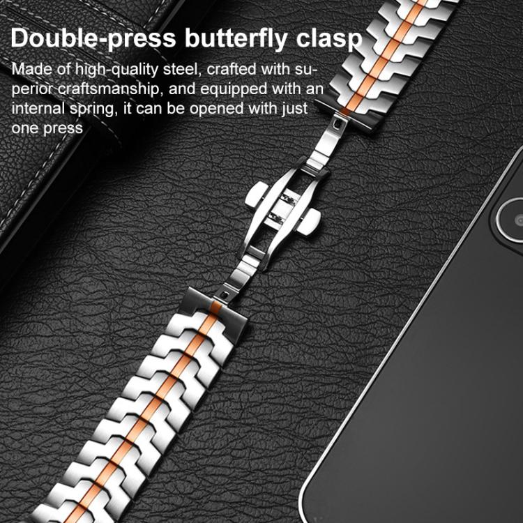For Apple Watch 38 / 40 / 41 / S10 42mm xDfind Butterfly Buckle Stainless Steel Watch Band(Gold) by xDfind