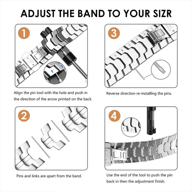 For Apple Watch 42 / 44 / 45 / 46 / 49mm xDfind Butterfly Buckle Stainless Steel Watch Band(Silver) by xDfind