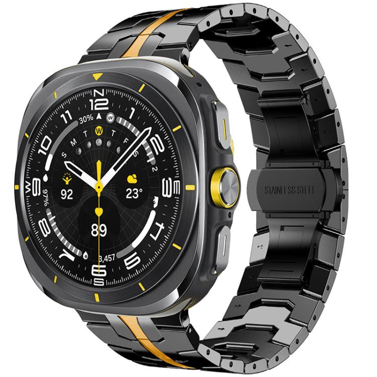 For Samsung Galaxy Watch8 / 8 Classic xDfind Butterfly Buckle Stainless Steel Watch Band(Black Gold) by xDfind