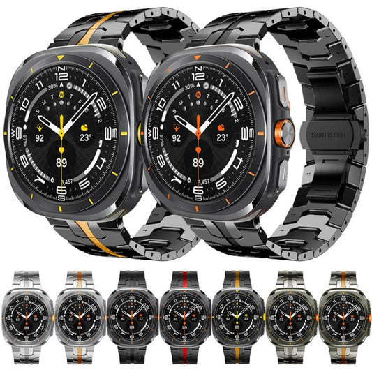 For Samsung Galaxy Watch8 / 8 Classic xDfind Butterfly Buckle Stainless Steel Watch Band(Black Gold) by xDfind