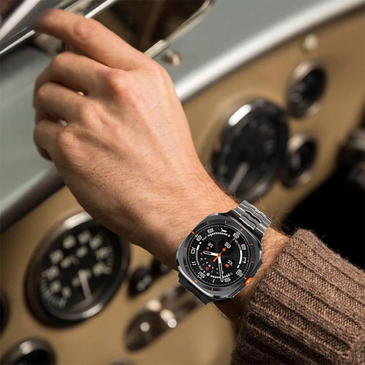 For Samsung Galaxy Watch8 / 8 Classic xDfind Butterfly Buckle Stainless Steel Watch Band(Silver Orange) by xDfind