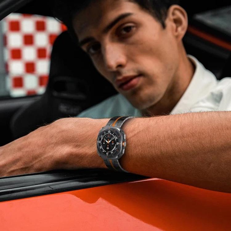 For Samsung Galaxy Watch Ultra / Ultra 2025 xDfind Butterfly Buckle Stainless Steel Watch Band(Black Orange) by xDfind