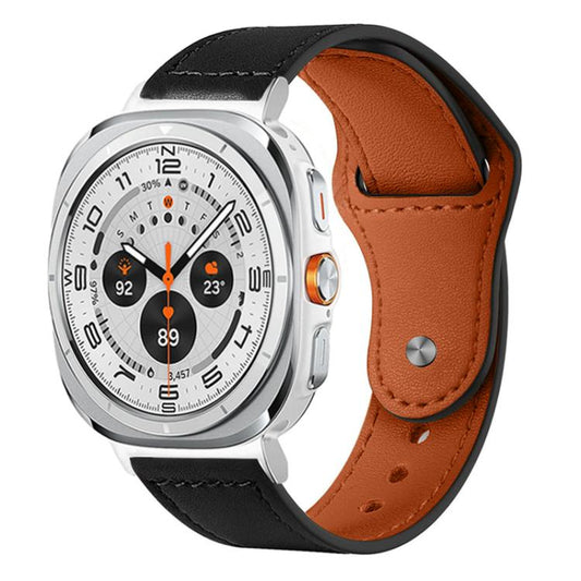 For Samsung Galaxy Watch Ultra / Ultra 2025 xDfind Rivet Buckle Genuine Leather Watch Band(Black) by xDfind