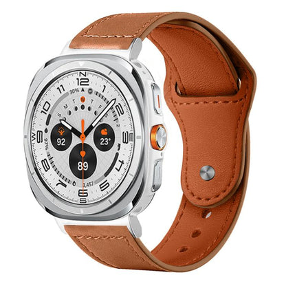 For Samsung Galaxy Watch Ultra / Ultra 2025 xDfind Rivet Buckle Genuine Leather Watch Band(Light Brown) by xDfind