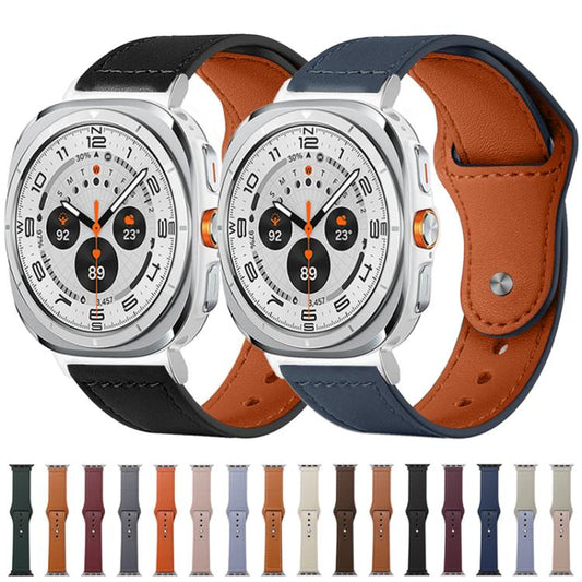 For Samsung Galaxy Watch8 / 8 Classic xDfind Rivet Buckle Genuine Leather Watch Band(Brown) by xDfind