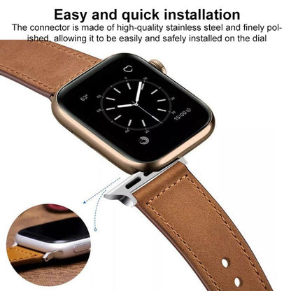 For Apple Watch 42 / 44 / 45 / 46 / 49mm xDfind Rivet Buckle Genuine Leather Watch Band(Grey) by xDfind