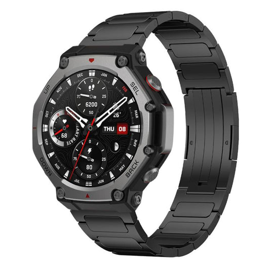 For Amazfit T-Rex 3 xDfind I-Shaped Buckle Stainless Steel Watch Band(Black) by xDfind