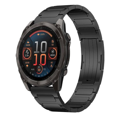 For Garmin Fenix 8/7X/6X/5X 26mm xDfind I-Shaped Buckle Stainless Steel Watch Band(Black) by xDfind