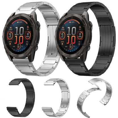 For Garmin Fenix 8/7X/6X/5X 26mm xDfind I-Shaped Buckle Stainless Steel Watch Band(Black) by xDfind