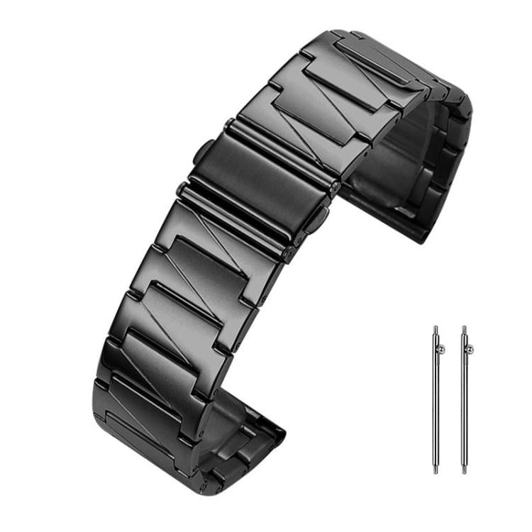 22mm xDfind Stepped Stainless Steel Watch Band(Black) by xDfind