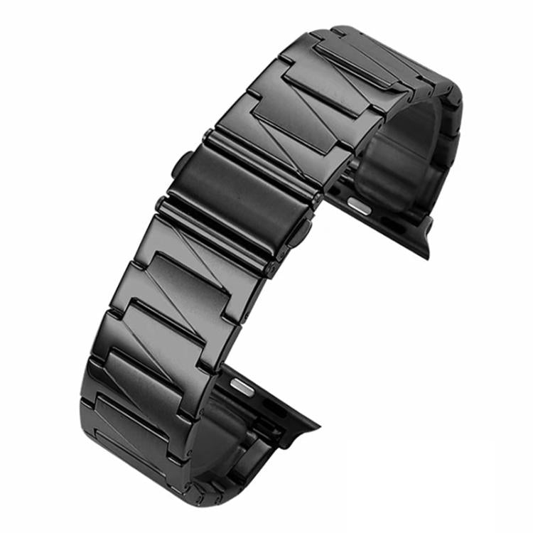 For Apple Watch 42 / 44 / 45 / 46 / 49mm xDfind Stepped Stainless Steel Watch Band(Black) by xDfind
