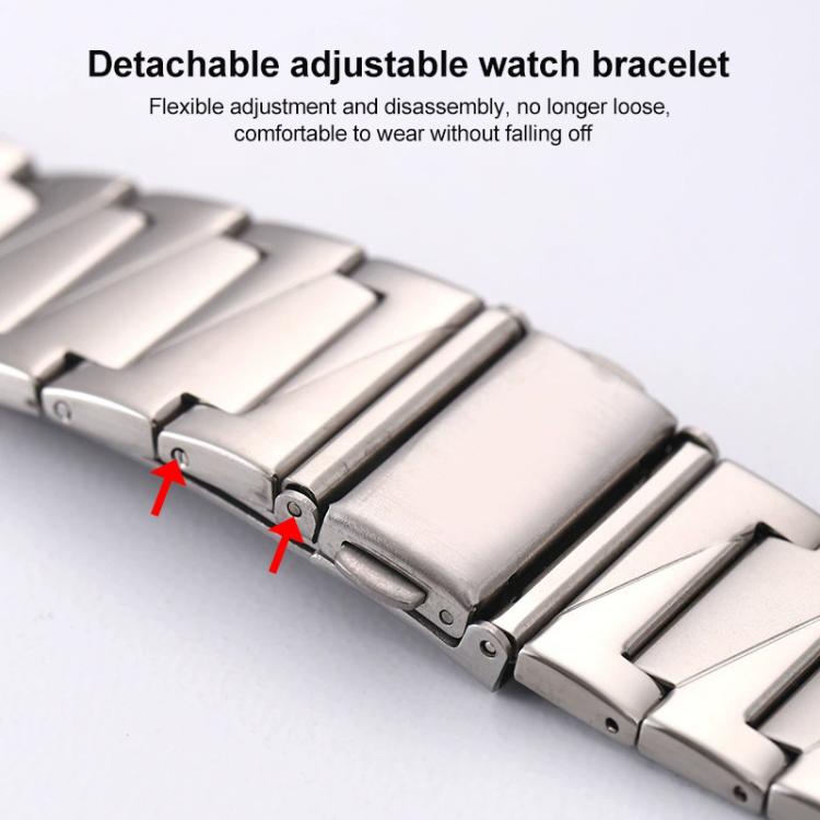 For Apple Watch 42 / 44 / 45 / 46 / 49mm xDfind Stepped Stainless Steel Watch Band(Black) by xDfind