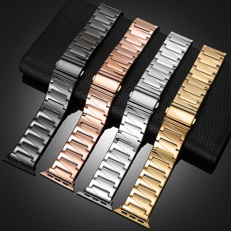 For Apple Watch 38 / 40 / 41 / S10 42mm xDfind Stepped Stainless Steel Watch Band(Gold) by xDfind