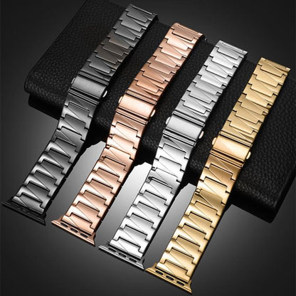 For Apple Watch 38 / 40 / 41 / S10 42mm xDfind Stepped Stainless Steel Watch Band(Rose Gold) by xDfind