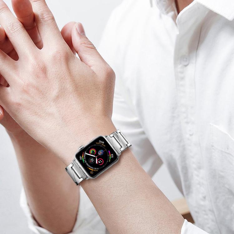 For Apple Watch 38 / 40 / 41 / S10 42mm xDfind Stepped Stainless Steel Watch Band(Gold) by xDfind