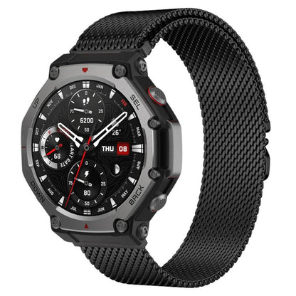For Amazfit T-Rex 3 xDfind Milanese Parachute Buckle Stainless Steel Watch Band(Black) by xDfind