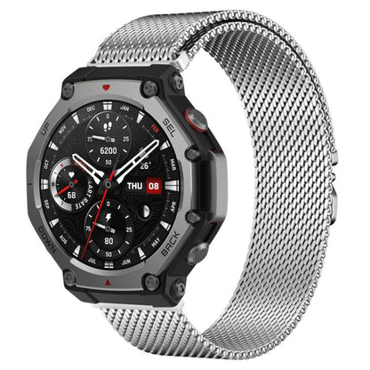 For Amazfit T-Rex 3 xDfind Milanese Parachute Buckle Stainless Steel Watch Band(Silver) by xDfind