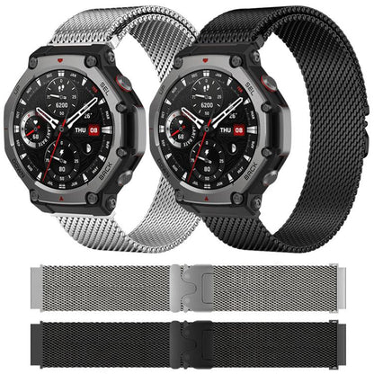 For Amazfit T-Rex 3 xDfind Milanese Parachute Buckle Stainless Steel Watch Band(Silver) by xDfind