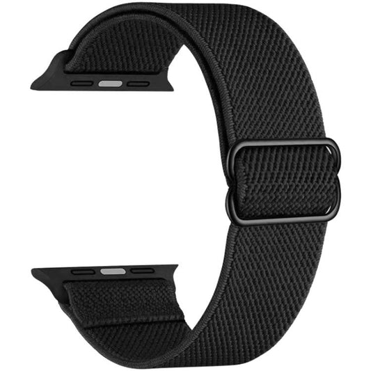 For Apple Watch 42 / 44 / 45 / 46 / 49mm xDfind Adjustable Slide Buckle Elastic Nylon Watch Band(Black) by xDfind