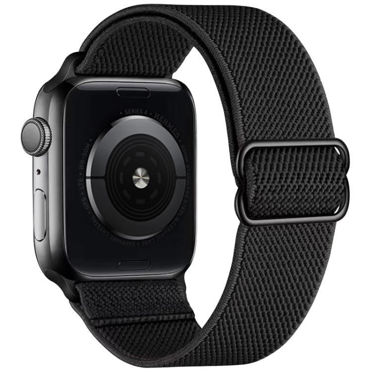 For Apple Watch 42 / 44 / 45 / 46 / 49mm xDfind Adjustable Slide Buckle Elastic Nylon Watch Band(Black) by xDfind