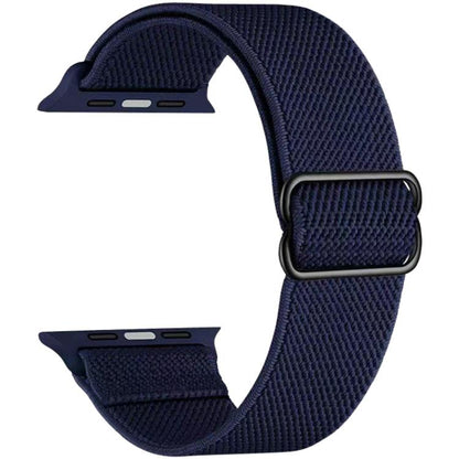 For Apple Watch 42 / 44 / 45 / 46 / 49mm xDfind Adjustable Slide Buckle Elastic Nylon Watch Band(Dark Blue) by xDfind