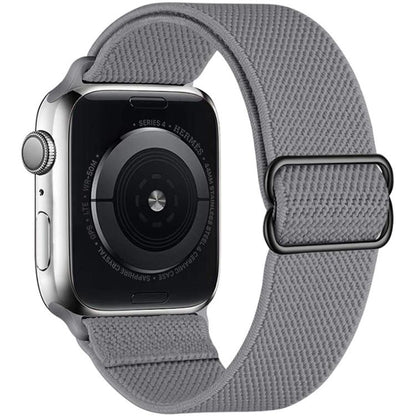 For Apple Watch 42 / 44 / 45 / 46 / 49mm xDfind Adjustable Slide Buckle Elastic Nylon Watch Band(Grey) by xDfind