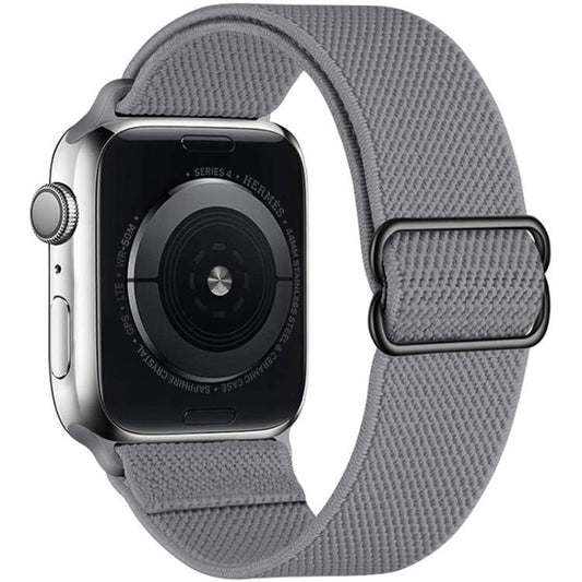 For Apple Watch 42 / 44 / 45 / 46 / 49mm xDfind Adjustable Slide Buckle Elastic Nylon Watch Band(Grey) by xDfind