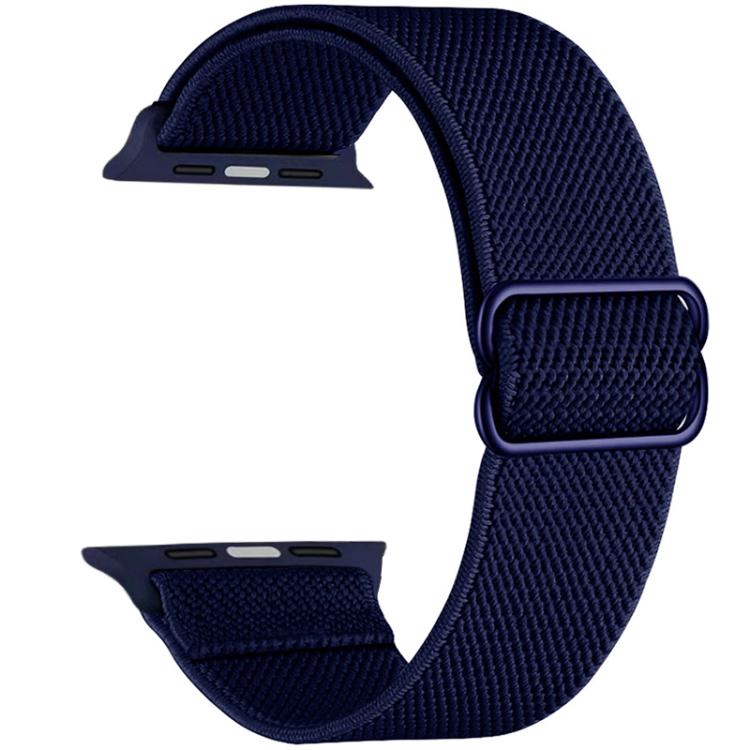 For Apple Watch 42 / 44 / 45 / 46 / 49mm xDfind Adjustable Slide Buckle Elastic Nylon Watch Band(Navy Blue) by xDfind
