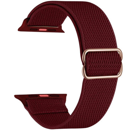 For Apple Watch 42 / 44 / 45 / 46 / 49mm xDfind Adjustable Slide Buckle Elastic Nylon Watch Band(Wine Red) by xDfind