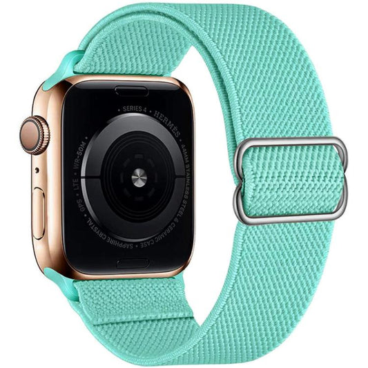 For Apple Watch 42 / 44 / 45 / 46 / 49mm xDfind Adjustable Slide Buckle Elastic Nylon Watch Band(Mint Green) by xDfind