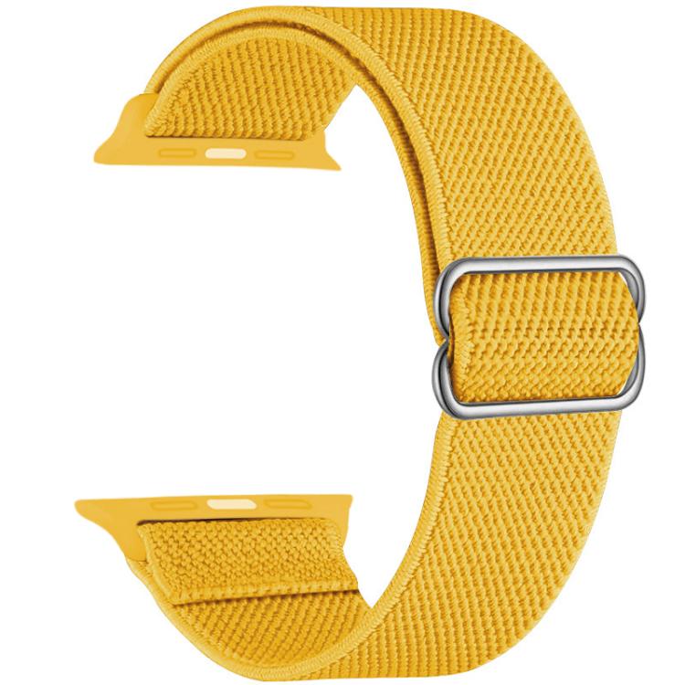 For Apple Watch 42 / 44 / 45 / 46 / 49mm xDfind Adjustable Slide Buckle Elastic Nylon Watch Band(Yellow) by xDfind
