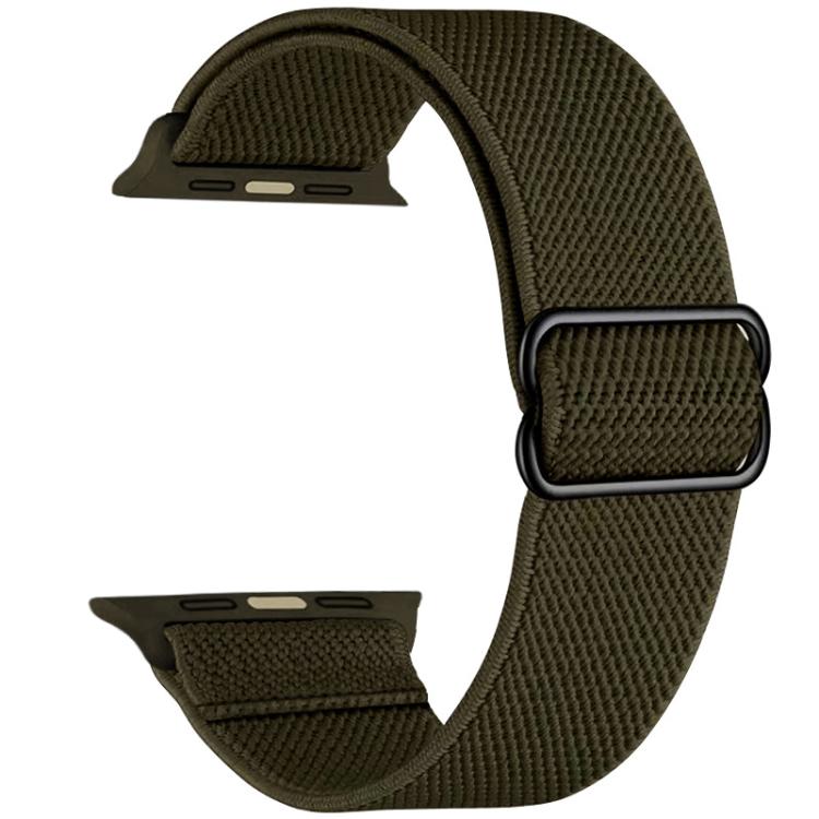For Apple Watch 38 / 40 / 41 / S10 42mm xDfind Adjustable Slide Buckle Elastic Nylon Watch Band(Dark Olive Green) by xDfind
