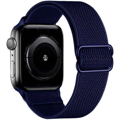 For Apple Watch 38 / 40 / 41 / S10 42mm xDfind Adjustable Slide Buckle Elastic Nylon Watch Band(Navy Blue) by xDfind
