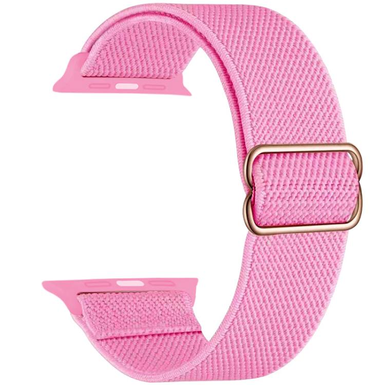 For Apple Watch 38 / 40 / 41 / S10 42mm xDfind Adjustable Slide Buckle Elastic Nylon Watch Band(Bright Pink) by xDfind