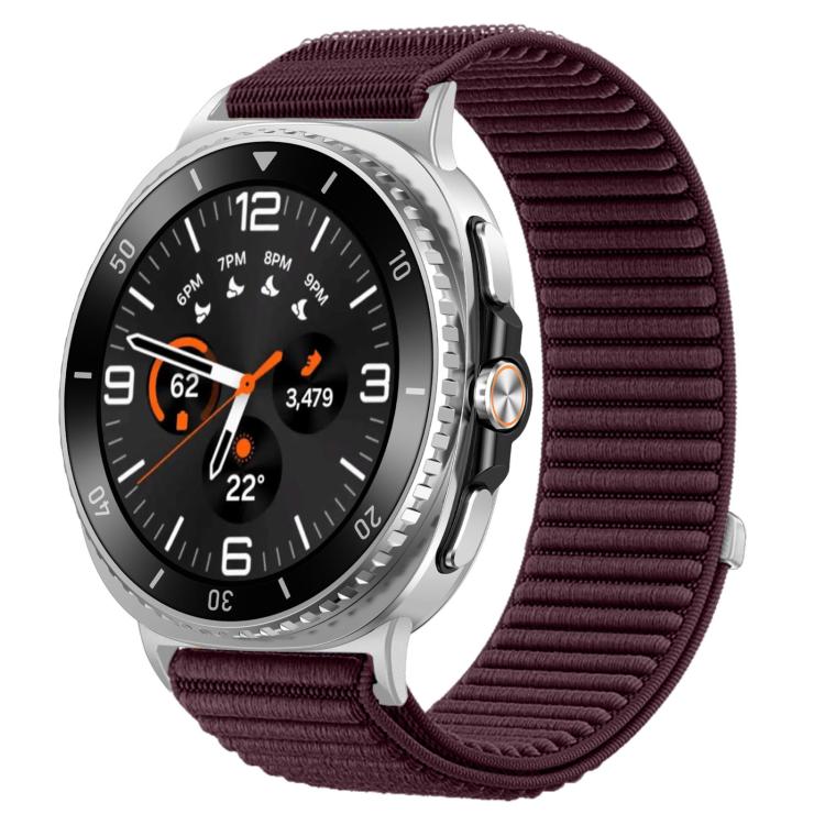 For Samsung Galaxy Watch8 / 8 Classic xDfind Woven Nylon Hook And Loop Fastener Watch Band(Plum) by xDfind