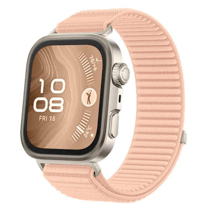 For Huawei Watch Fit4 / Fit4 Pro / Fit3 xDfind Woven Nylon Hook And Loop Fastener Watch Band(Milkshake Pink) by xDfind