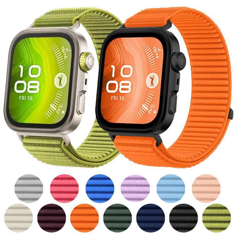 For Huawei Watch Fit4 / Fit4 Pro / Fit3 xDfind Woven Nylon Hook And Loop Fastener Watch Band(Spruce Green) by xDfind